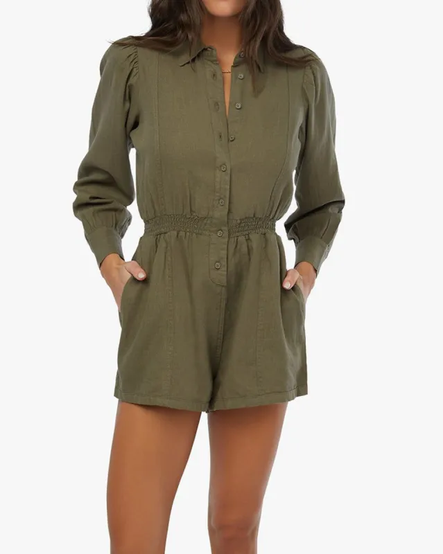 Linen Button Up Romper sold by WeWoreWhat