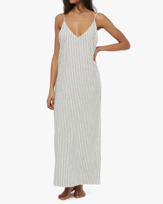 Linen Pinstripe Maxi Dress sold by WeWoreWhat