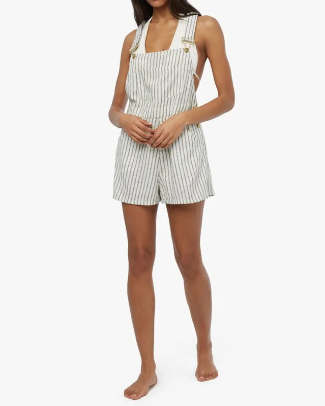 Basic Pinstripe Short Overalls sold by WeWoreWhat