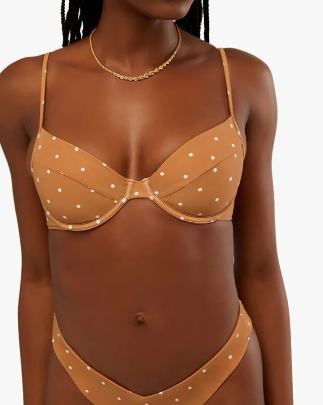 Full Coverage Underwire Micro Polka Dot Bikini Top sold by WeWoreWhat