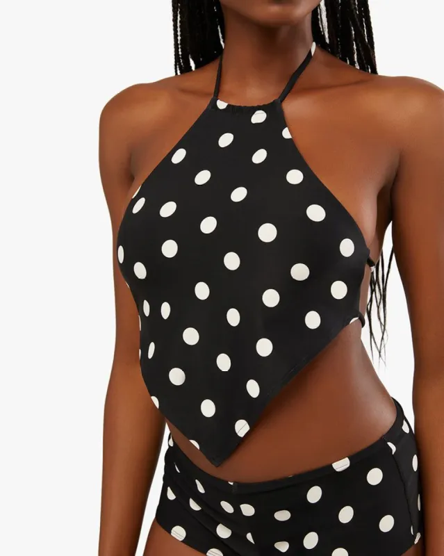 Bandana Oversized Polka Dot Halter Bikini Top sold by WeWoreWhat