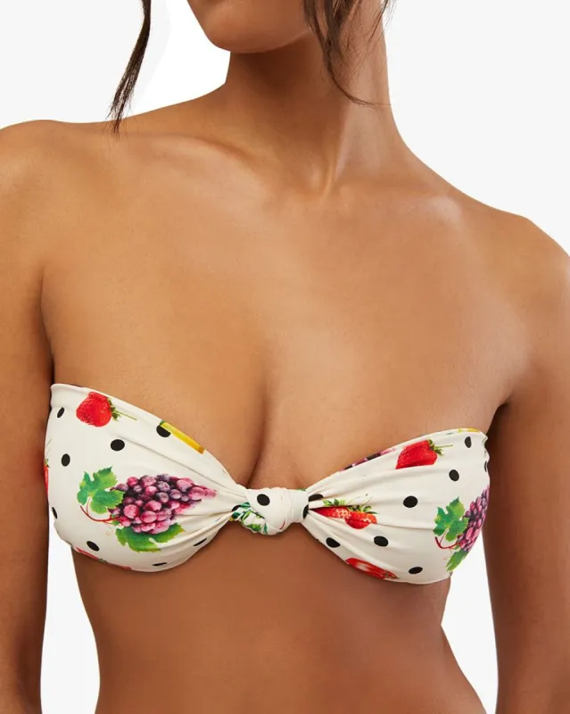 Ruched Tie Bandeau Fruits Bikini Top made by WeWoreWhat