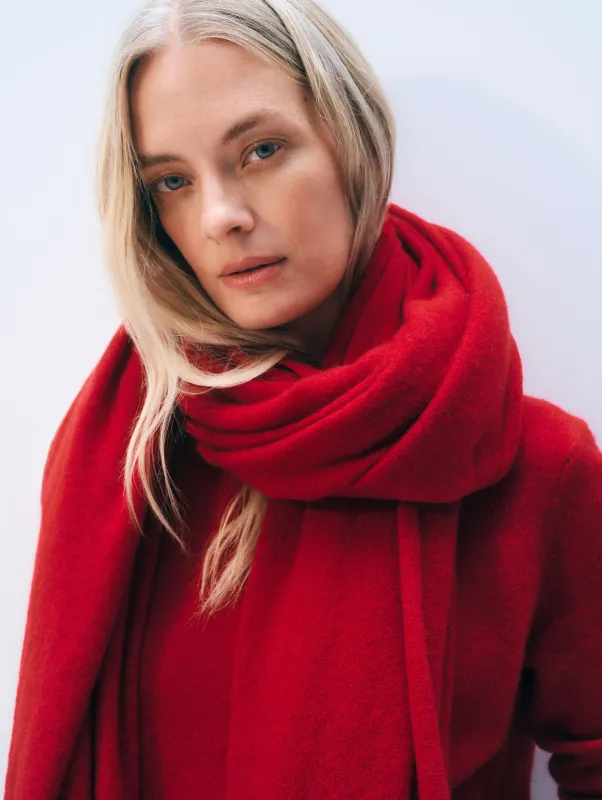 Cashmere Travel Wrap | Deep Crimson sold by White + Warren