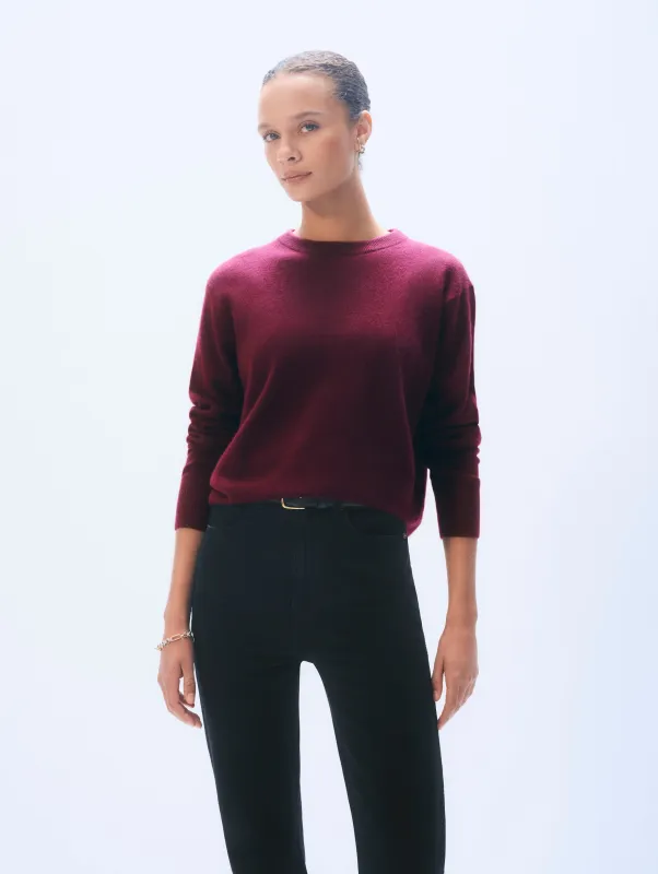Cashmere Crewneck | Sangria sold by White + Warren
