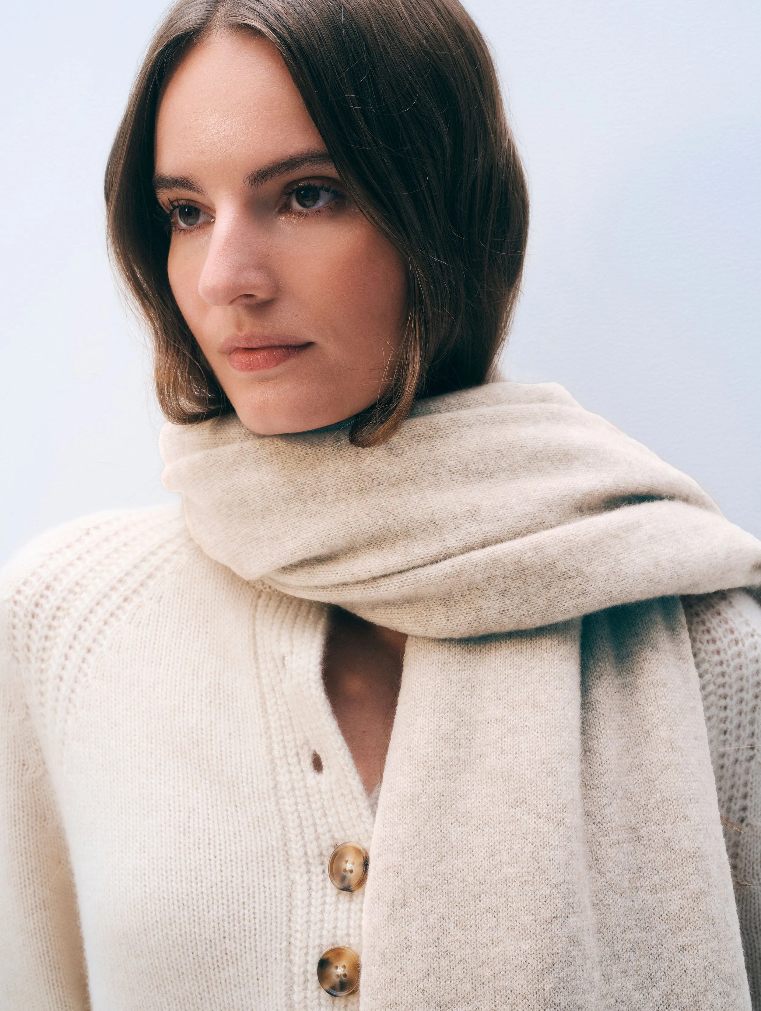 Cashmere Travel Wrap | Toffee Heather sold by White + Warren product image thumbnail 2