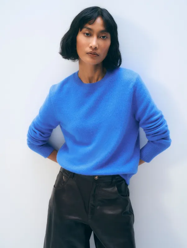 Cashmere Rib Trim Crewneck | Blue Canvas sold by White + Warren