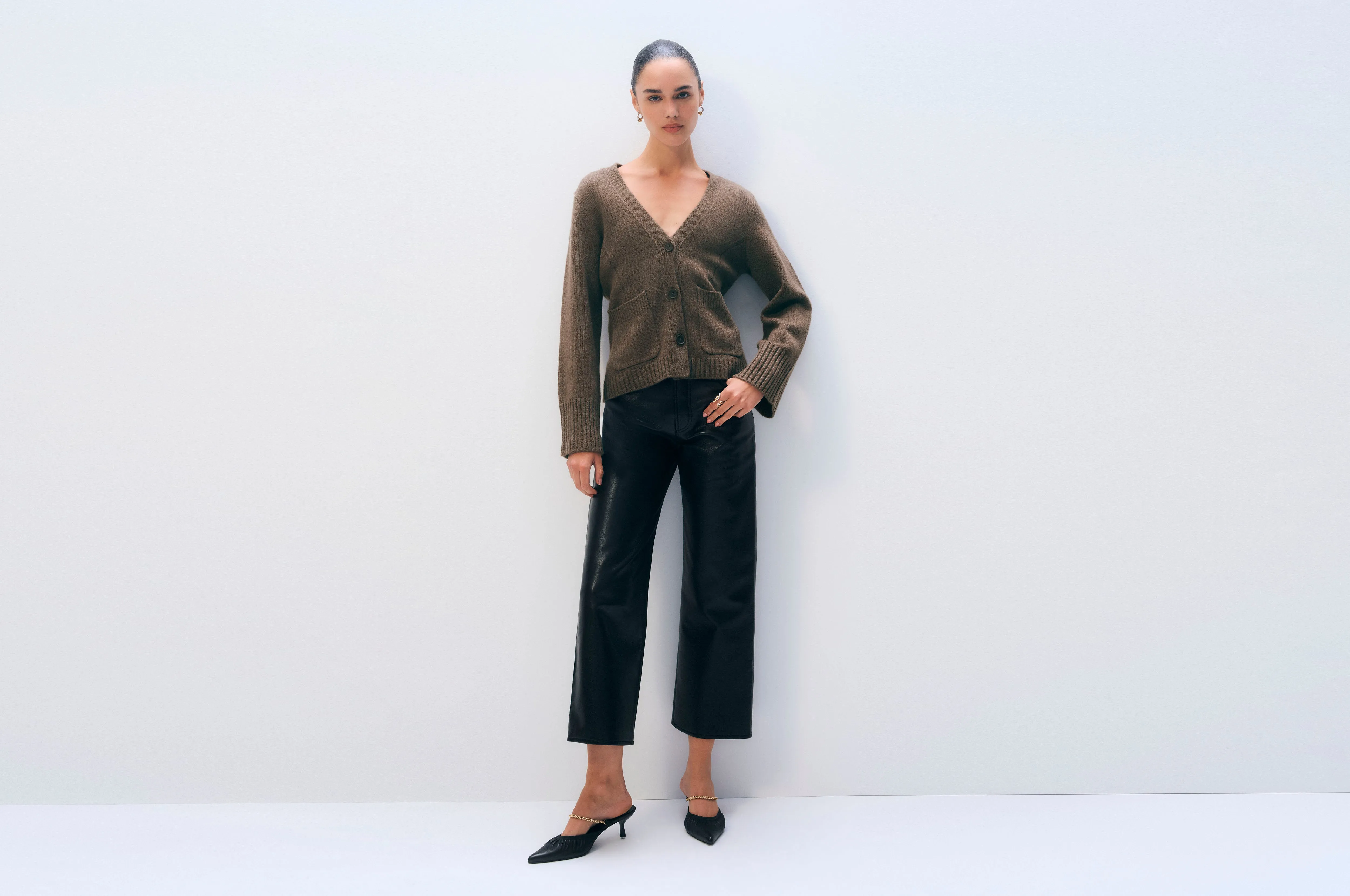 Cashmere Luxe Waisted Cardigan | Russet Brown sold by White + Warren product image thumbnail 5