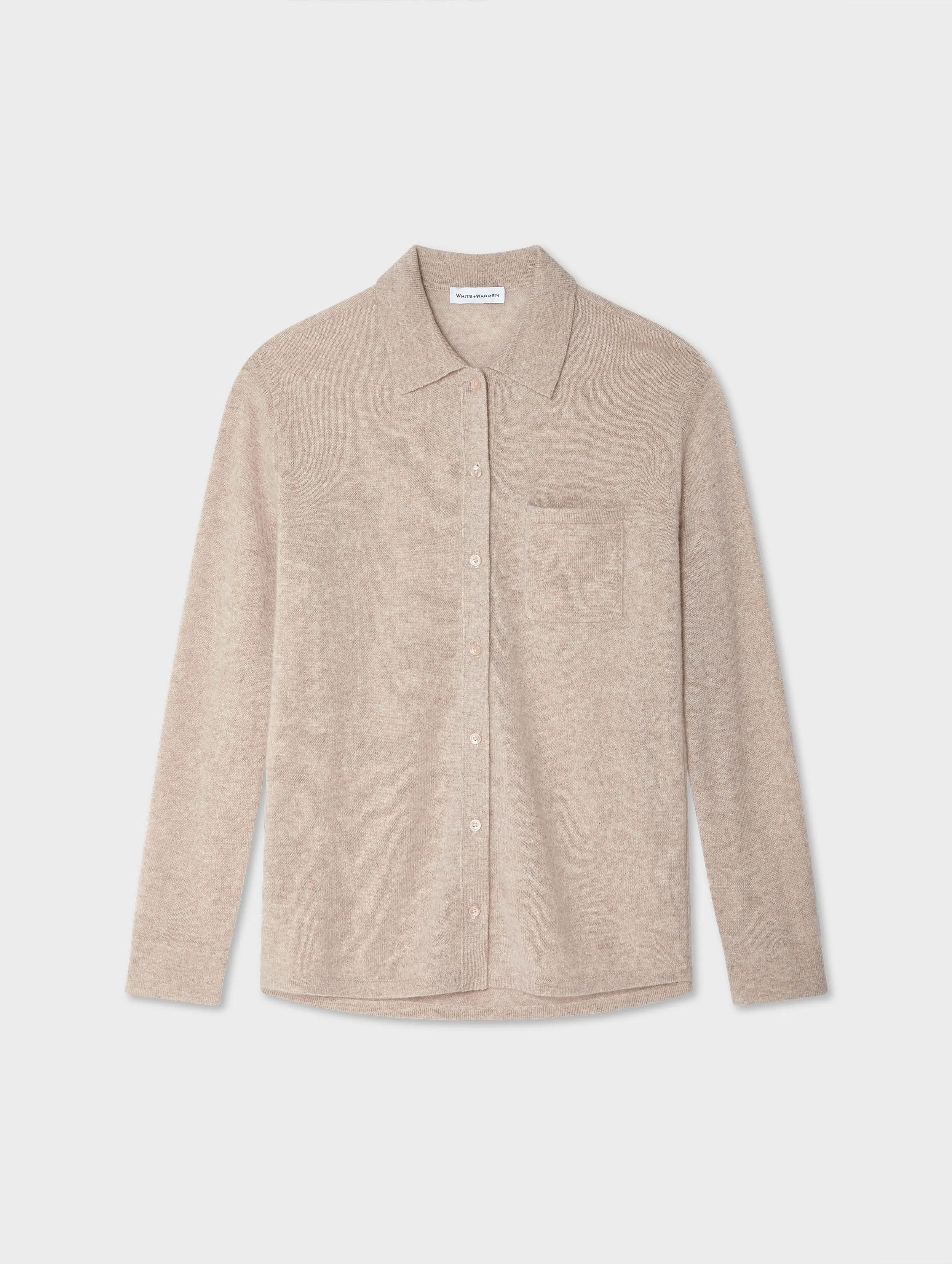 Cashmere Button Shirt | Sand Wisp Heather sold by White + Warren