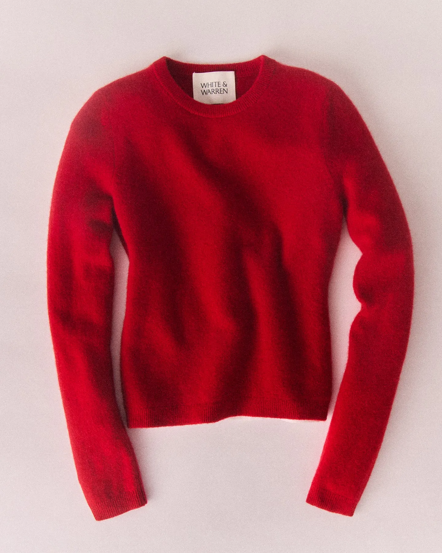 Cashmere Slim Stretch Crewneck | Deep Crimson sold by White + Warren product image thumbnail 3