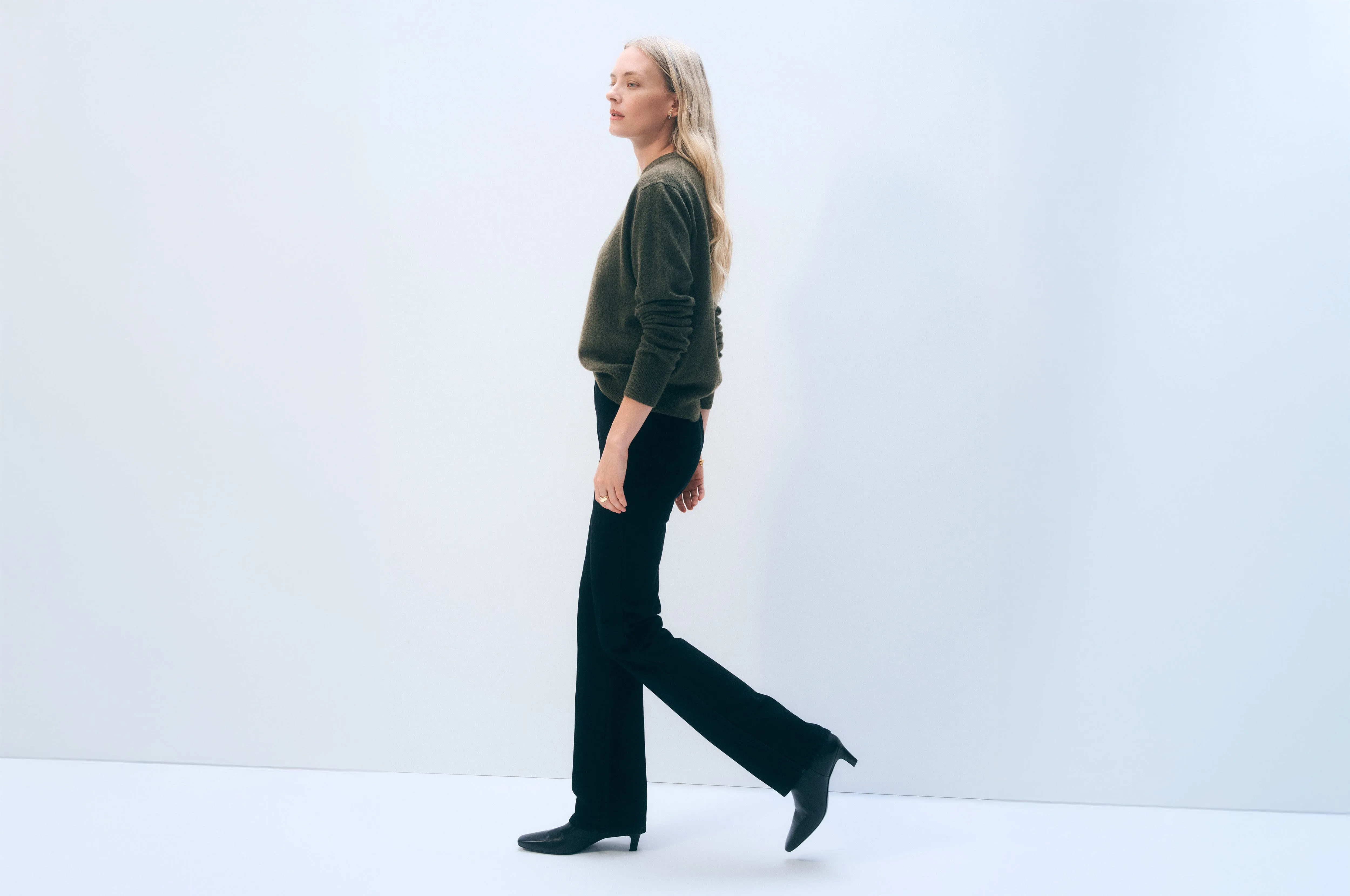 Cashmere Crewneck | Thyme Heather sold by White + Warren product image thumbnail 3