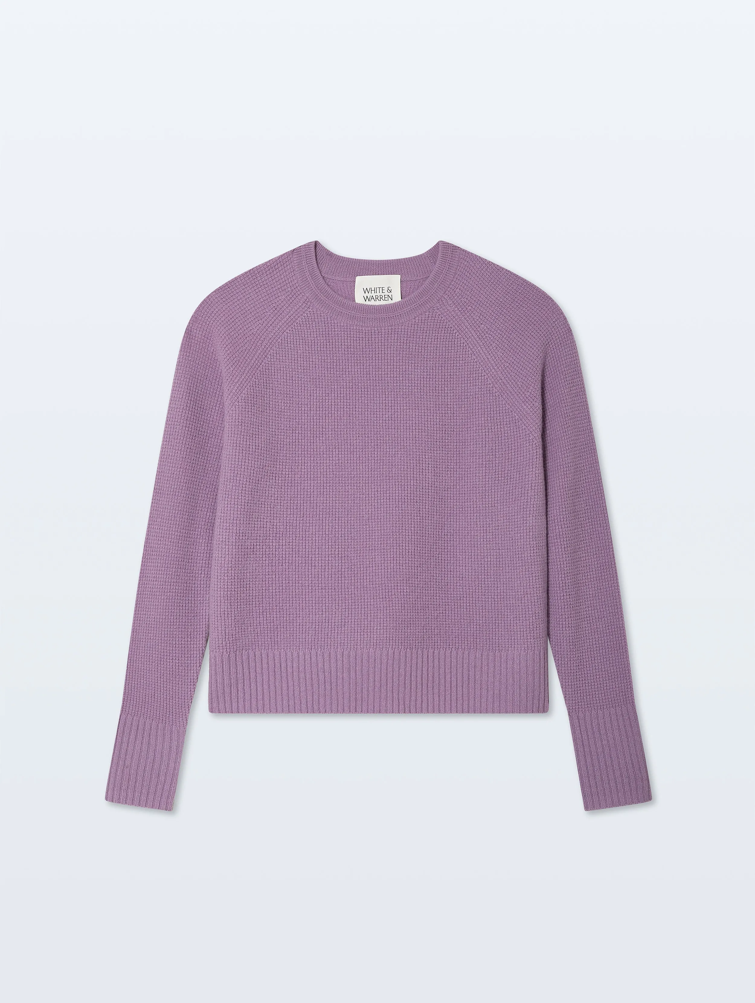 Cashmere Waffle Sweatshirt | Soft Plum sold by White + Warren product image thumbnail 4