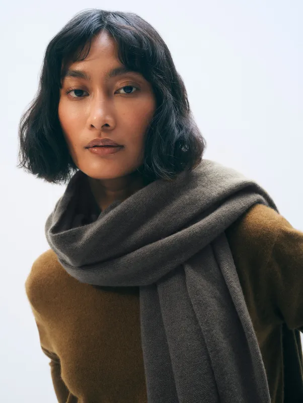 Cashmere Travel Wrap | Ashen Brown sold by White + Warren