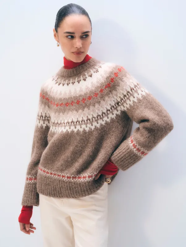 Alpaca Blend Fair Isle Crewneck sold by White + Warren