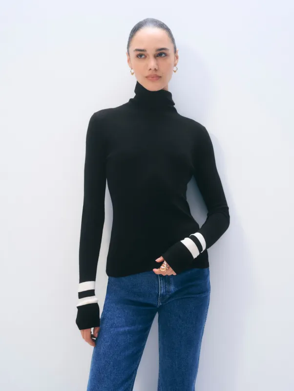 Superfine Merino Fitted Turtleneck made by White + Warren
