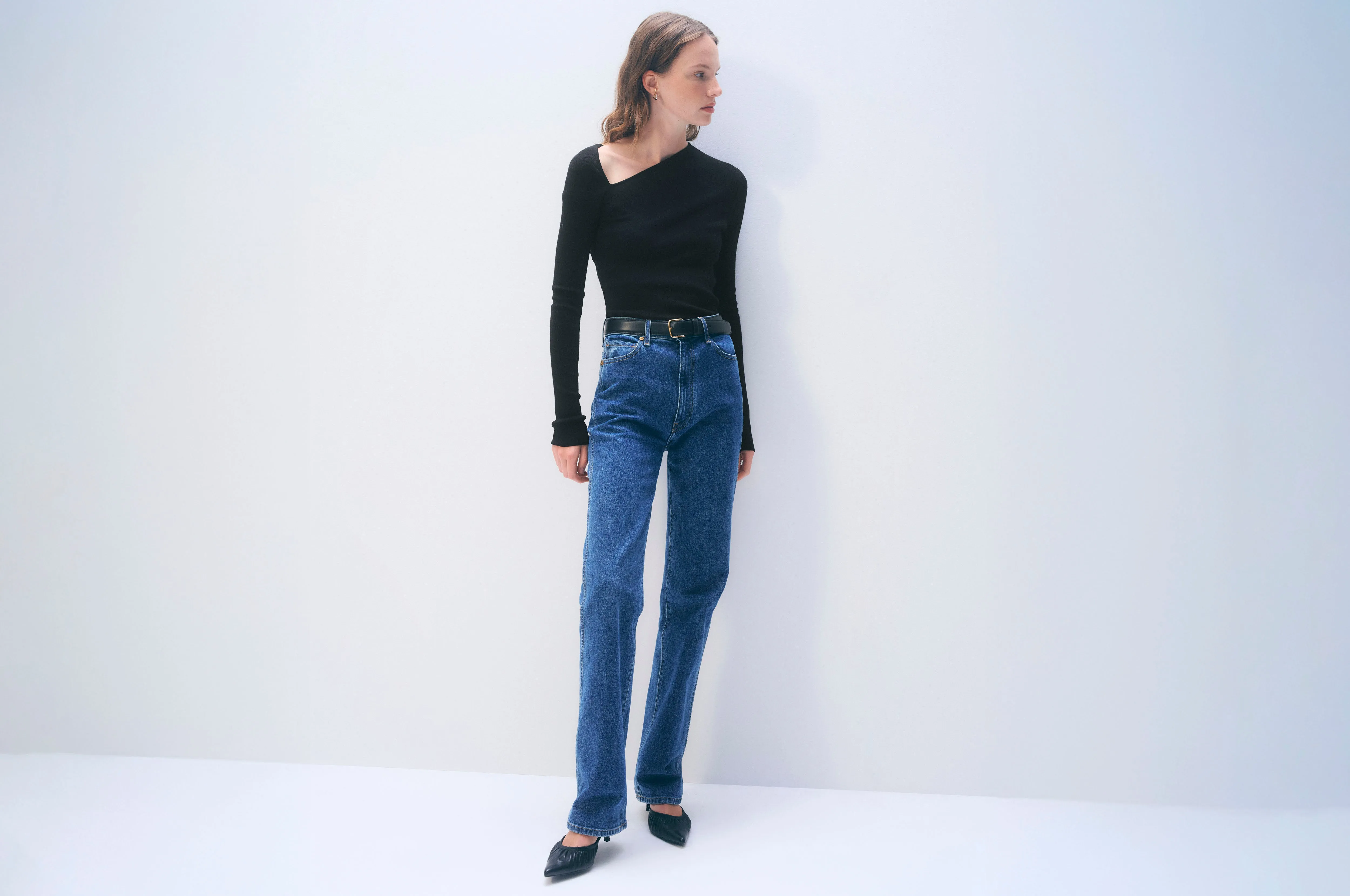 Superfine Merino Asymmetrical Top | Black sold by White + Warren product image thumbnail 5