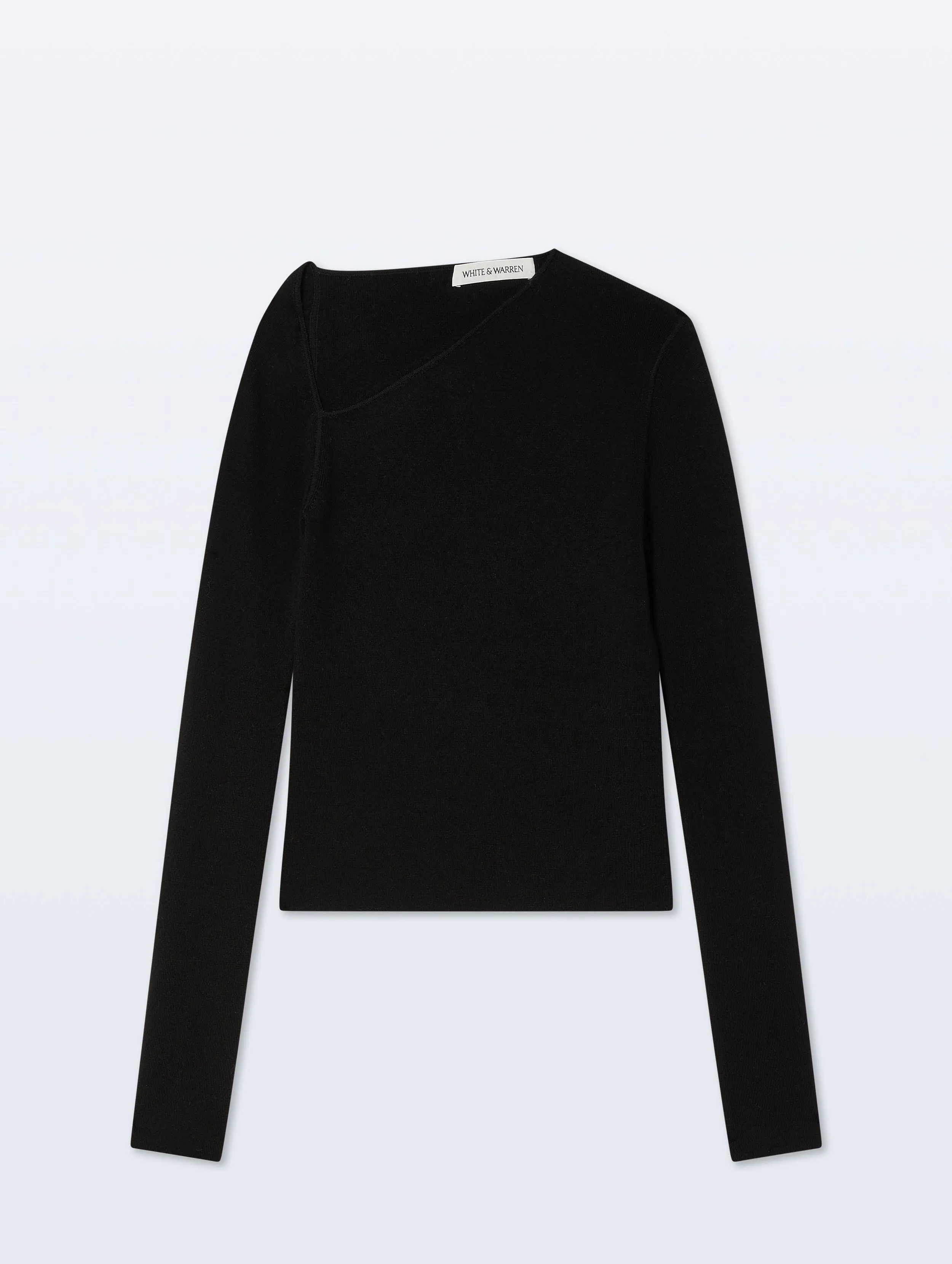 Superfine Merino Asymmetrical Top | Black sold by White + Warren product image thumbnail 4