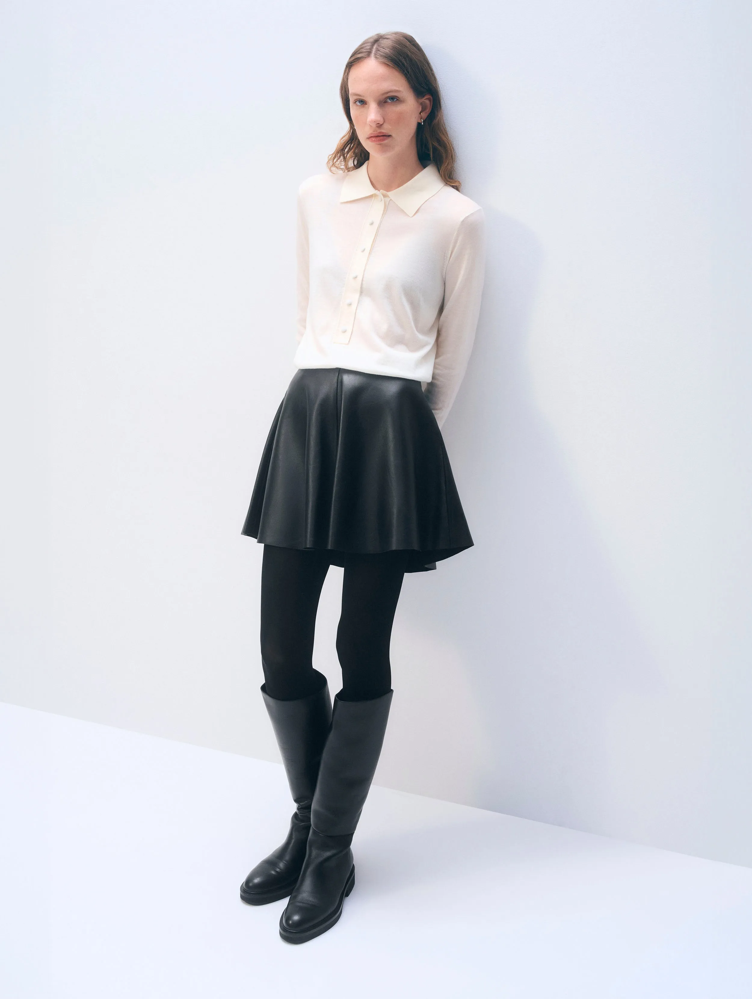 Superfine Merino Polo | Cream sold by White + Warren product image thumbnail 3