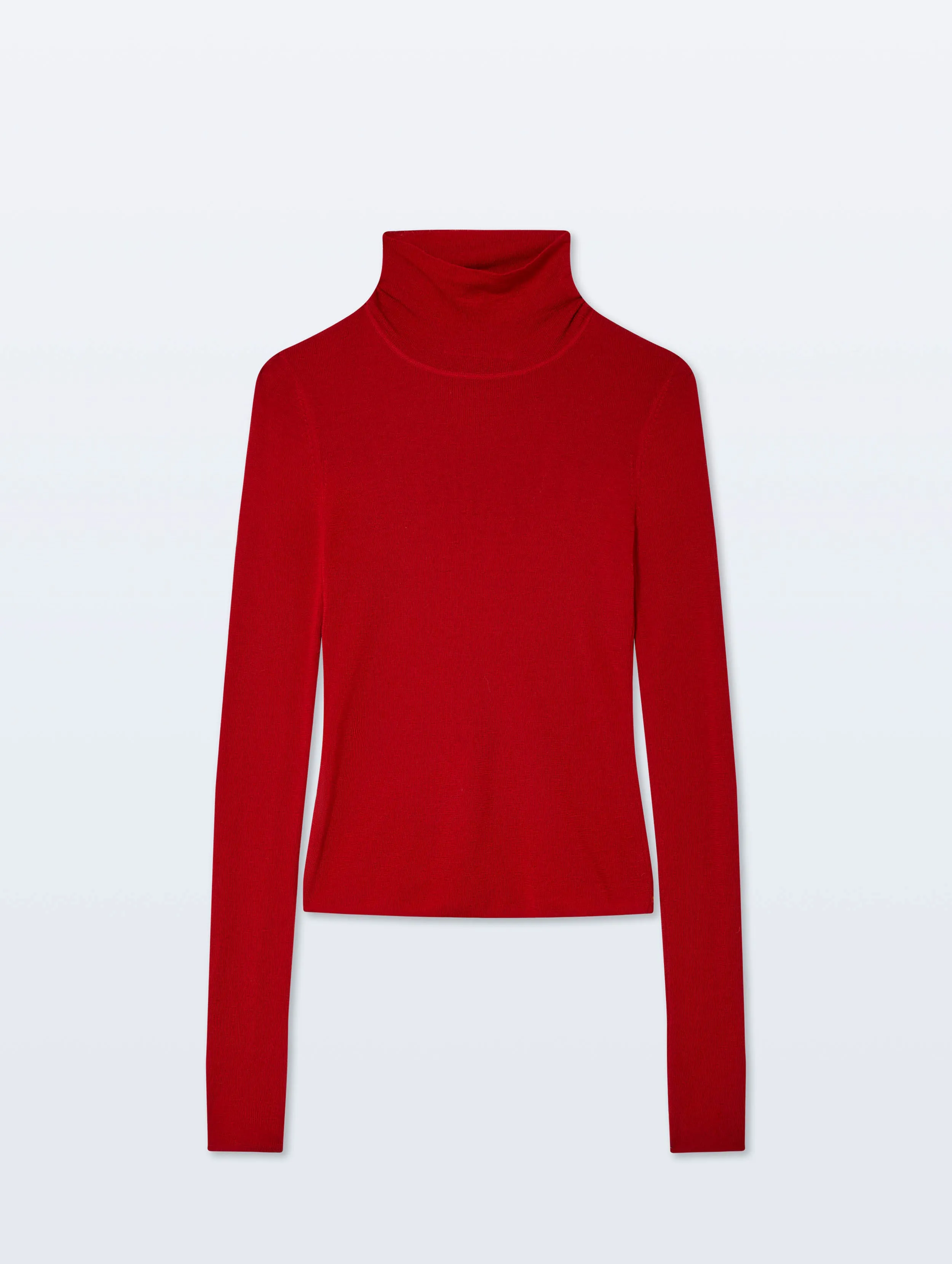 Superfine Merino Fitted Turtleneck | Cardinal Red sold by White + Warren product image thumbnail 4