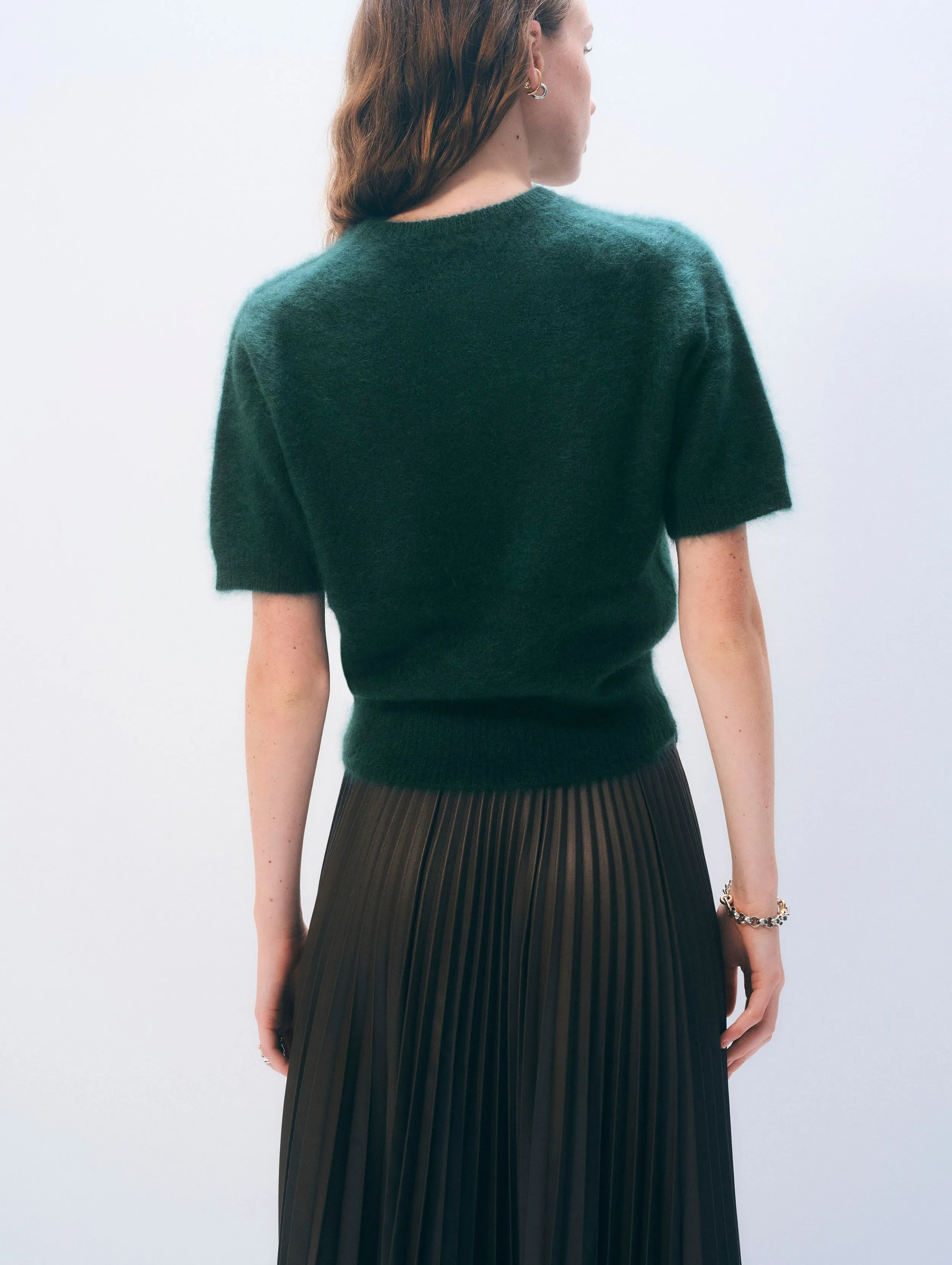 Brushed Cashmere Tee | Tealwood Green sold by White + Warren product image thumbnail 3