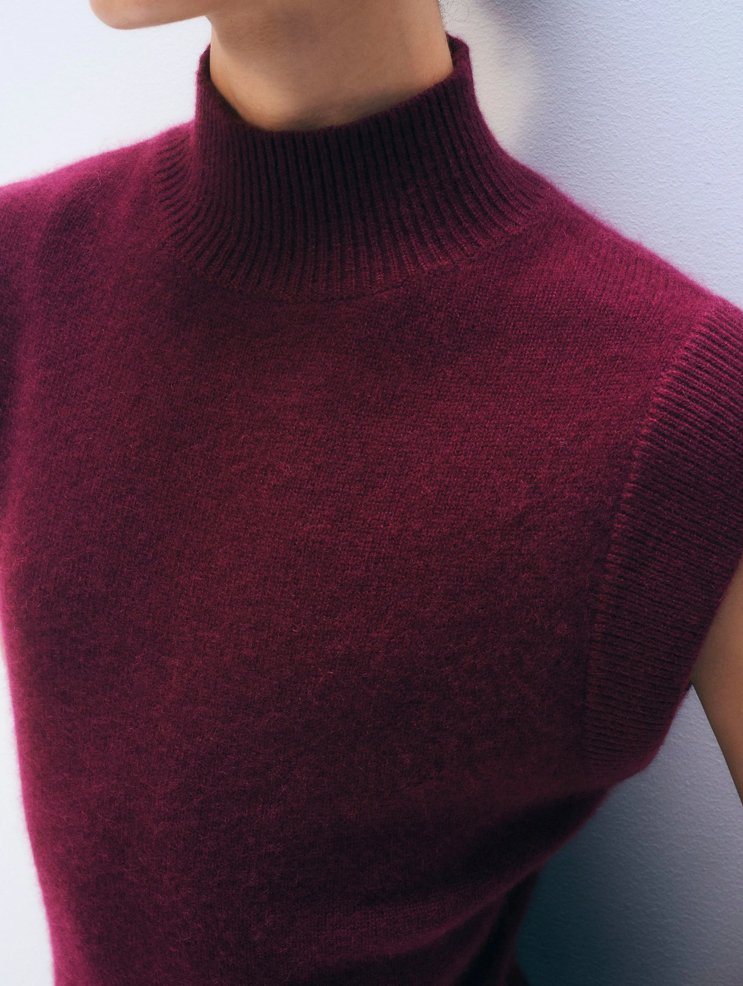 Cashmere Sleeveless Dress | Sangria sold by White + Warren product image thumbnail 2