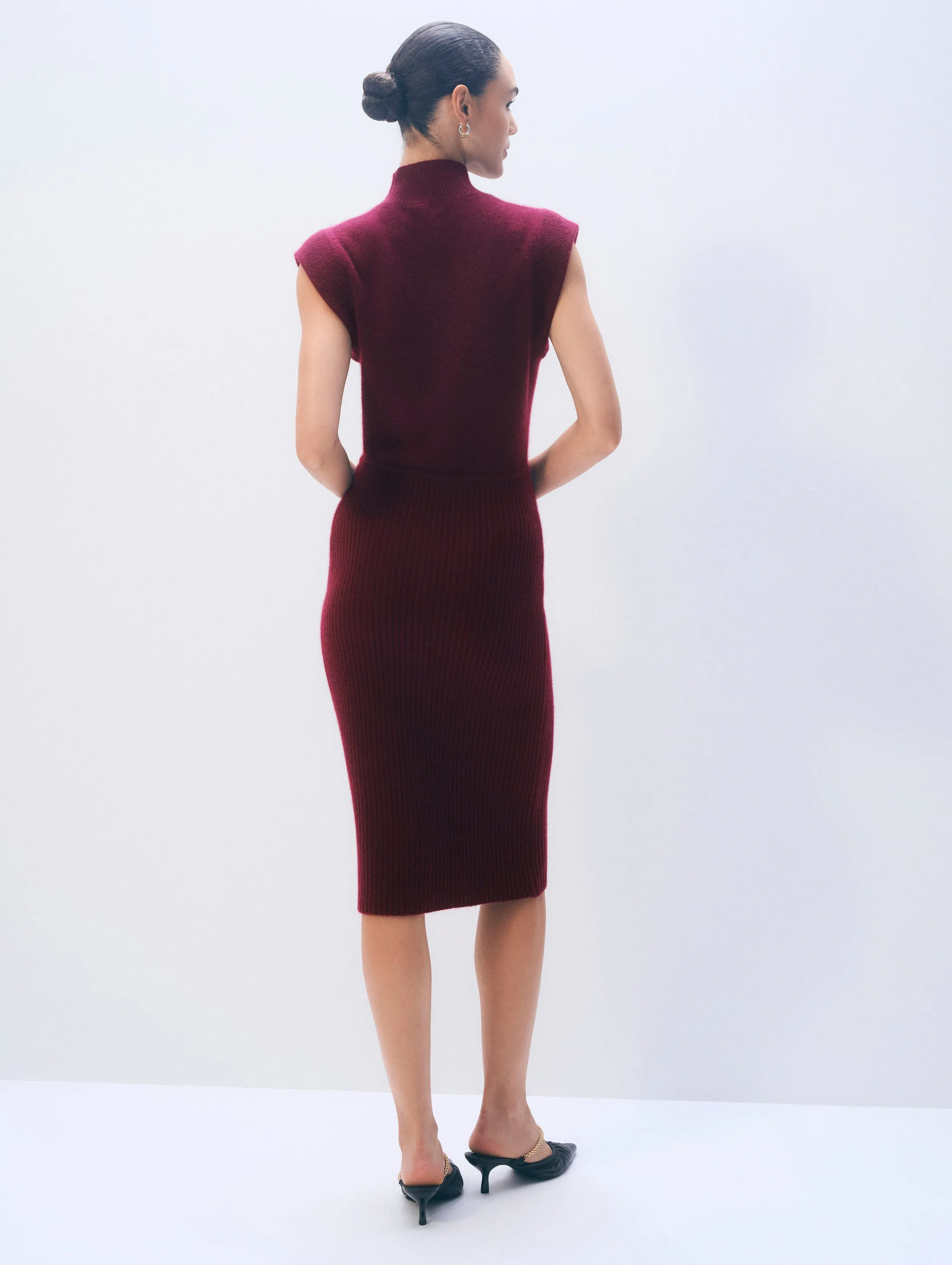 Cashmere Sleeveless Dress | Sangria sold by White + Warren product image thumbnail 3