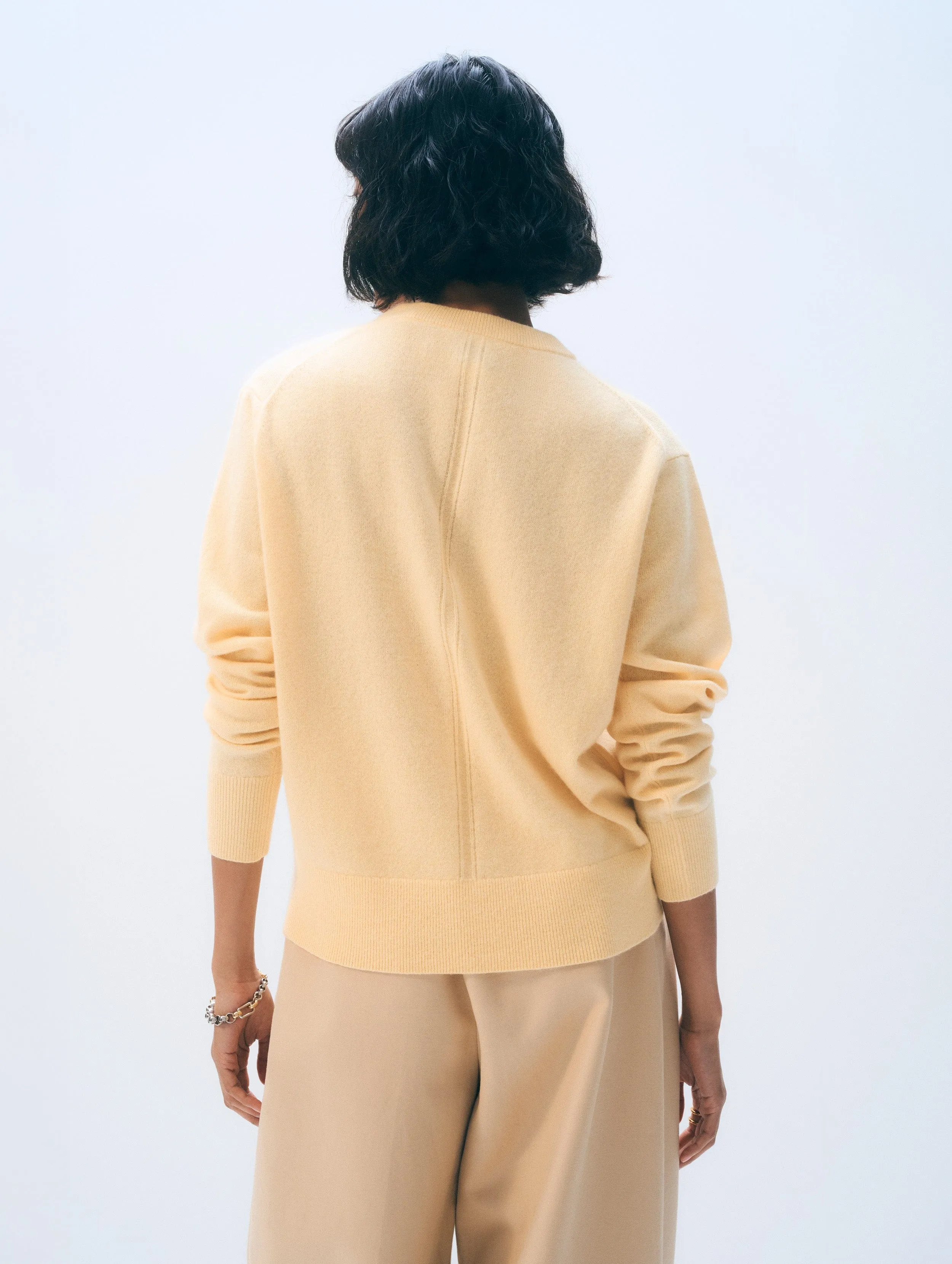 Cashmere Crewneck | Cornsilk sold by White + Warren product image thumbnail 3