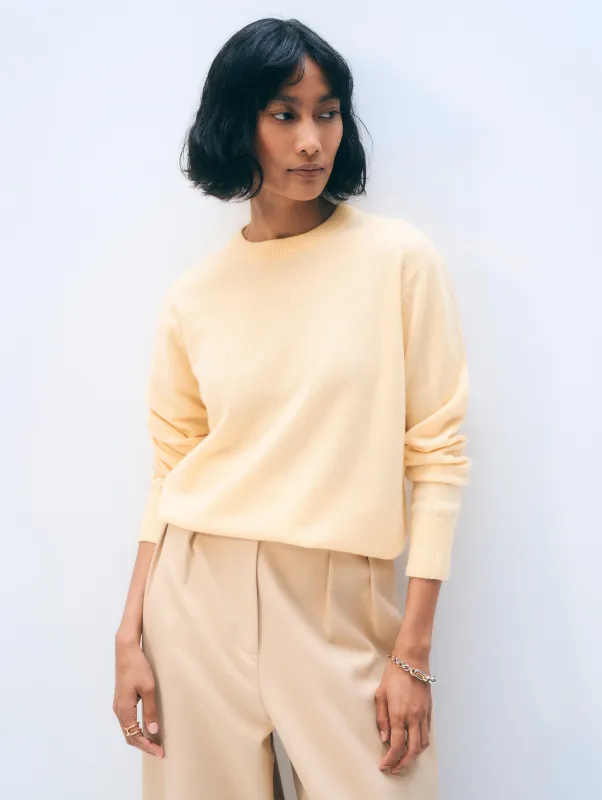 Cashmere Crewneck | Cornsilk sold by White + Warren