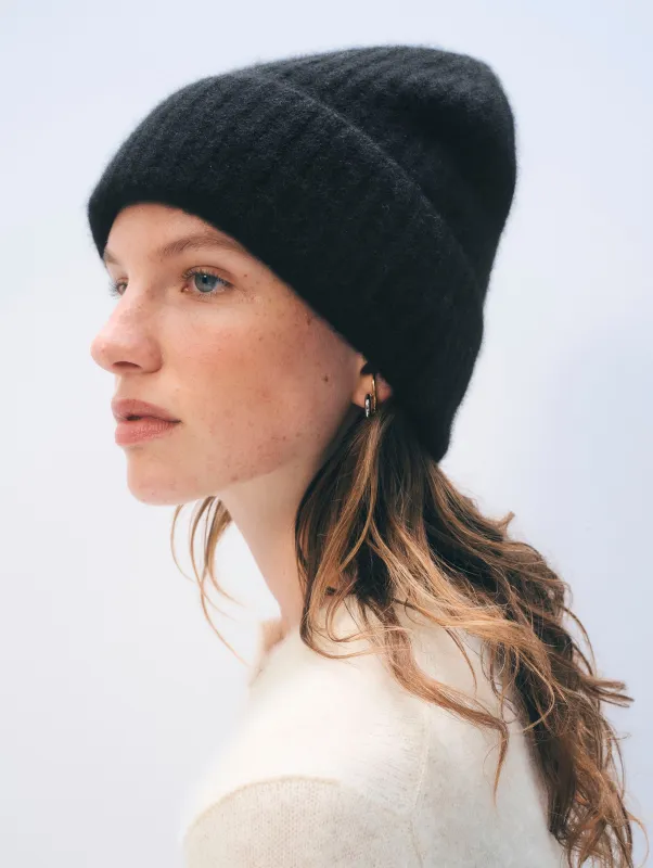 Cashmere Luxe Ribbed Beanie sold by White + Warren