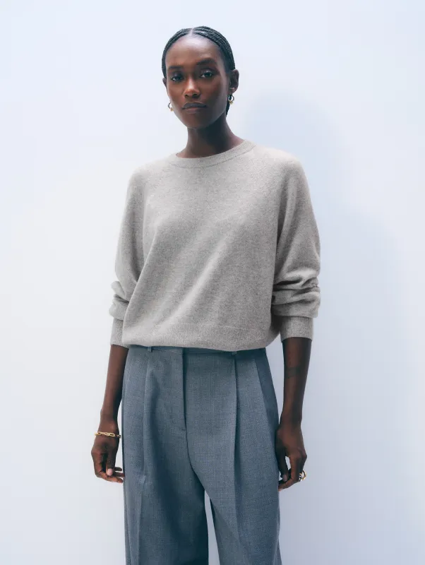 Cashmere Easy Sweatshirt | Grey Heather sold by White + Warren