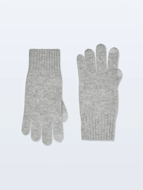 Cashmere Texting Gloves | Grey Heather sold by White + Warren