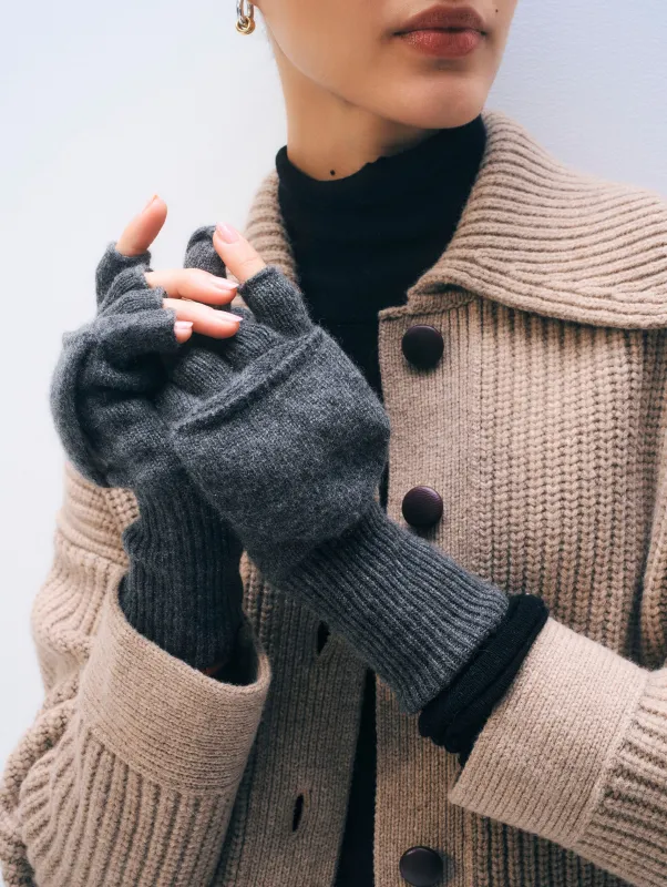 Cashmere Pop Top Glove | Dark Slate Heather sold by White + Warren
