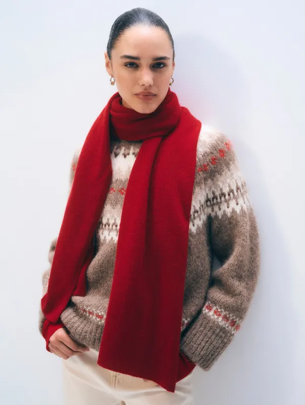 Cashmere Mini Scarf | Deep Crimson sold by White + Warren