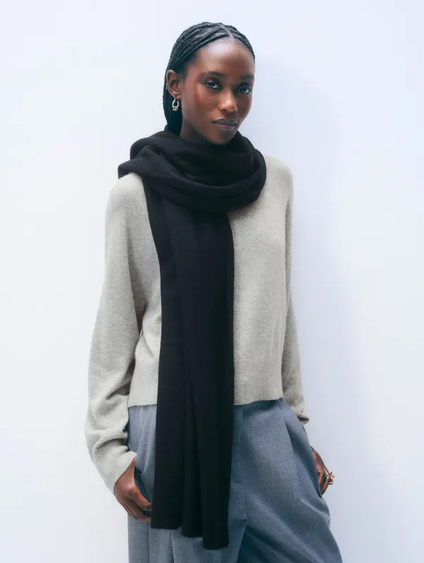 Cashmere Mini Scarf | Black sold by White + Warren