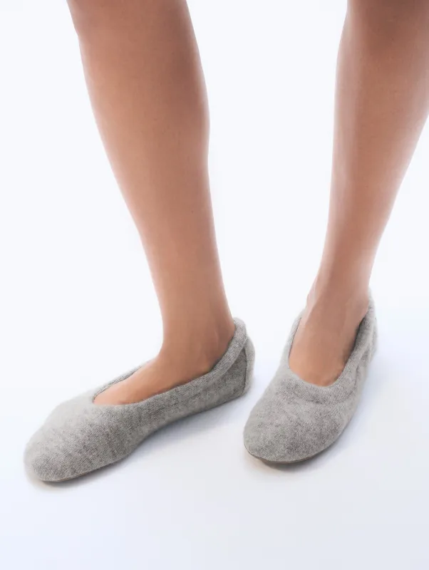 Cashmere Slippers | Grey Heather sold by White + Warren