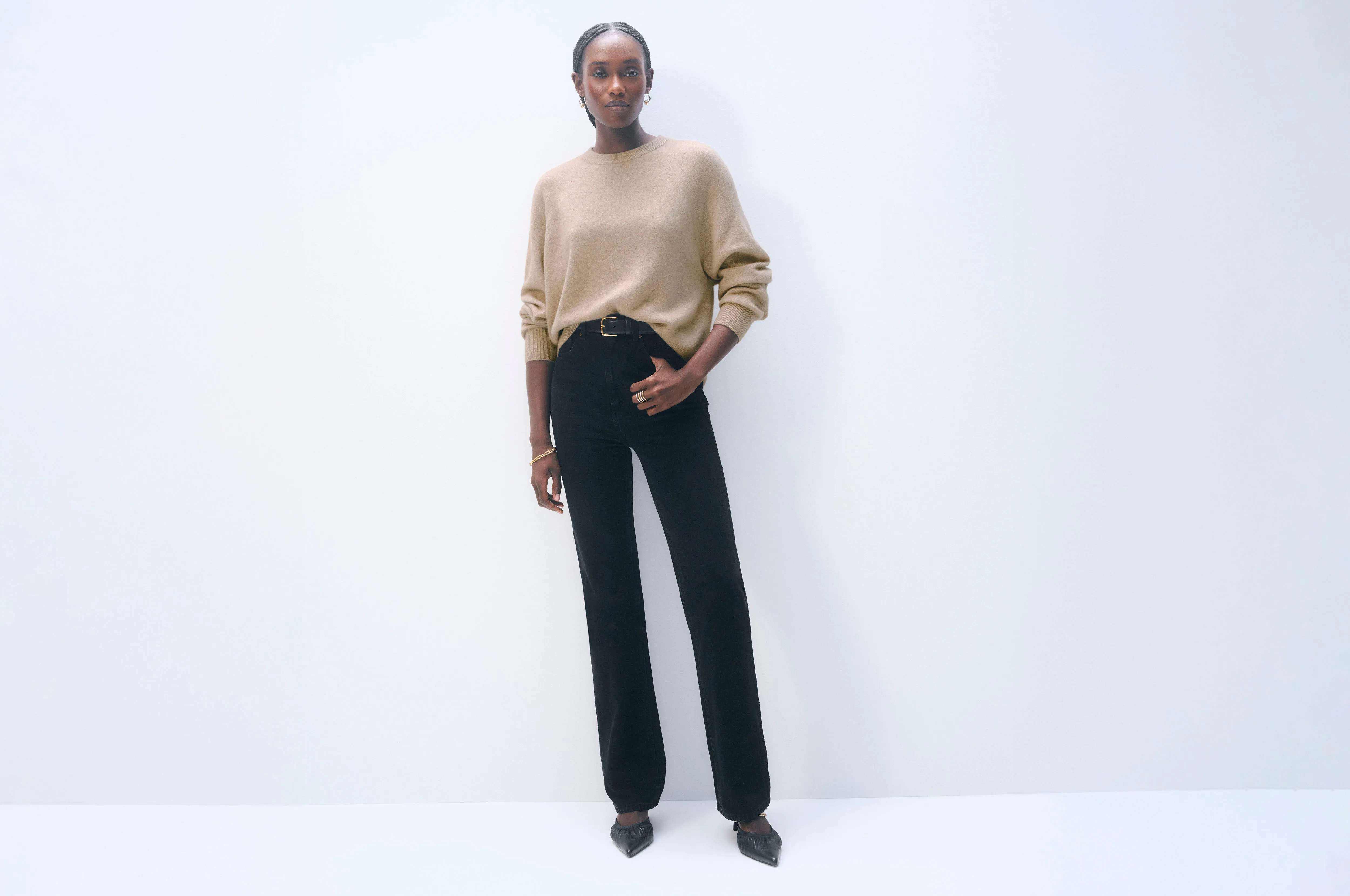 Cashmere Easy Sweatshirt | Taupe Heather sold by White + Warren product image thumbnail 5