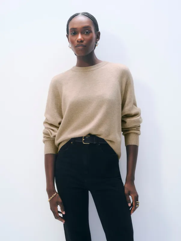 Cashmere Easy Sweatshirt | Taupe Heather sold by White + Warren
