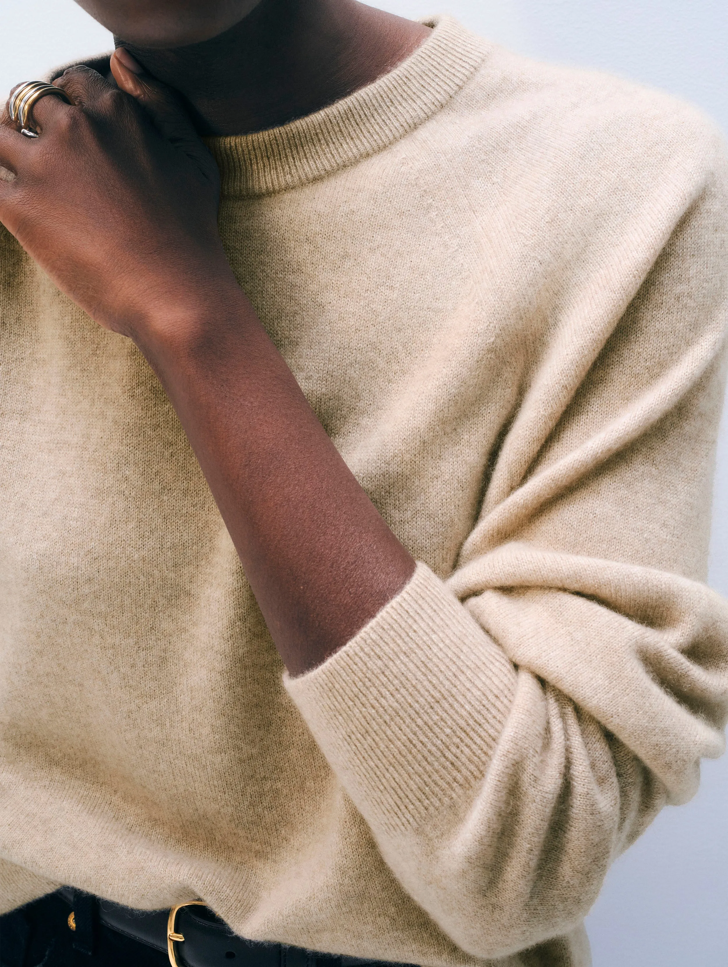 Cashmere Easy Sweatshirt | Taupe Heather sold by White + Warren product image thumbnail 2