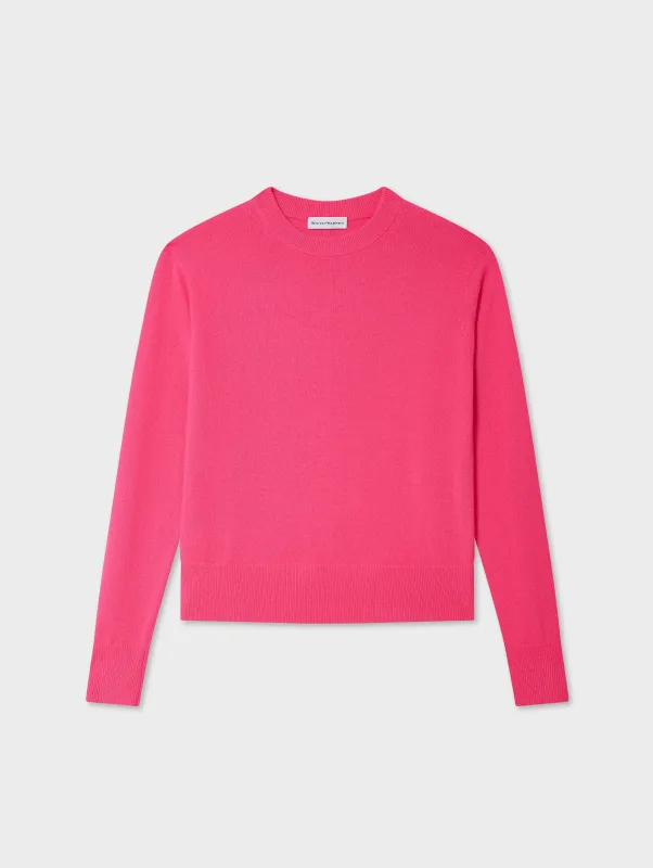 Cashmere Crewneck | Neon Pink sold by White + Warren