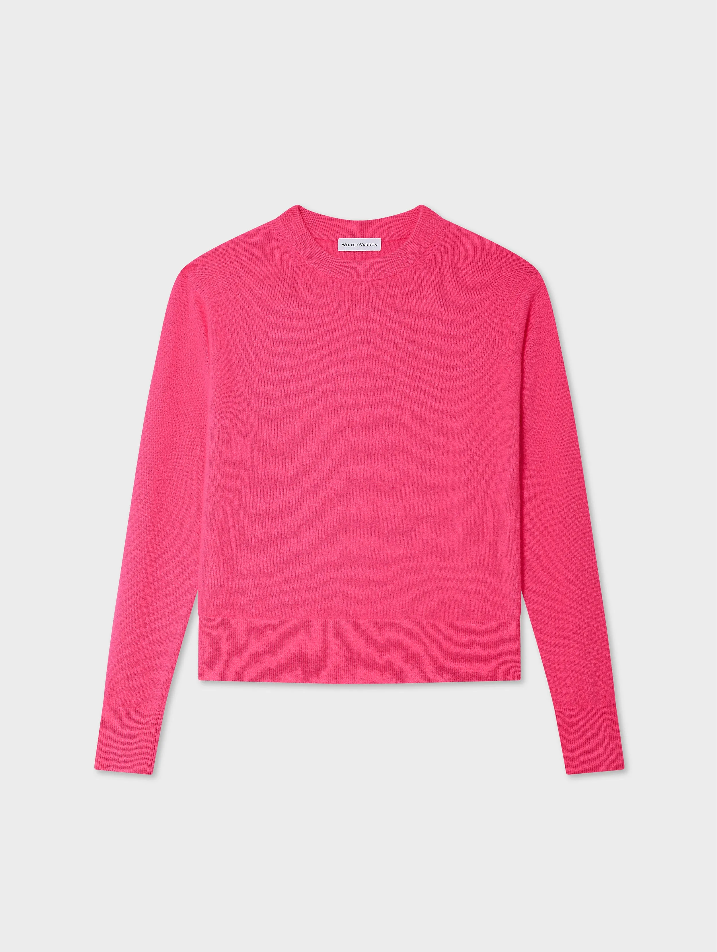 Cashmere Crewneck | Neon Pink sold by White + Warren