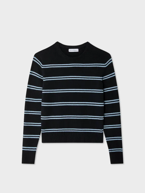 Fine Cotton Bouclé Striped Crewneck sold by White + Warren