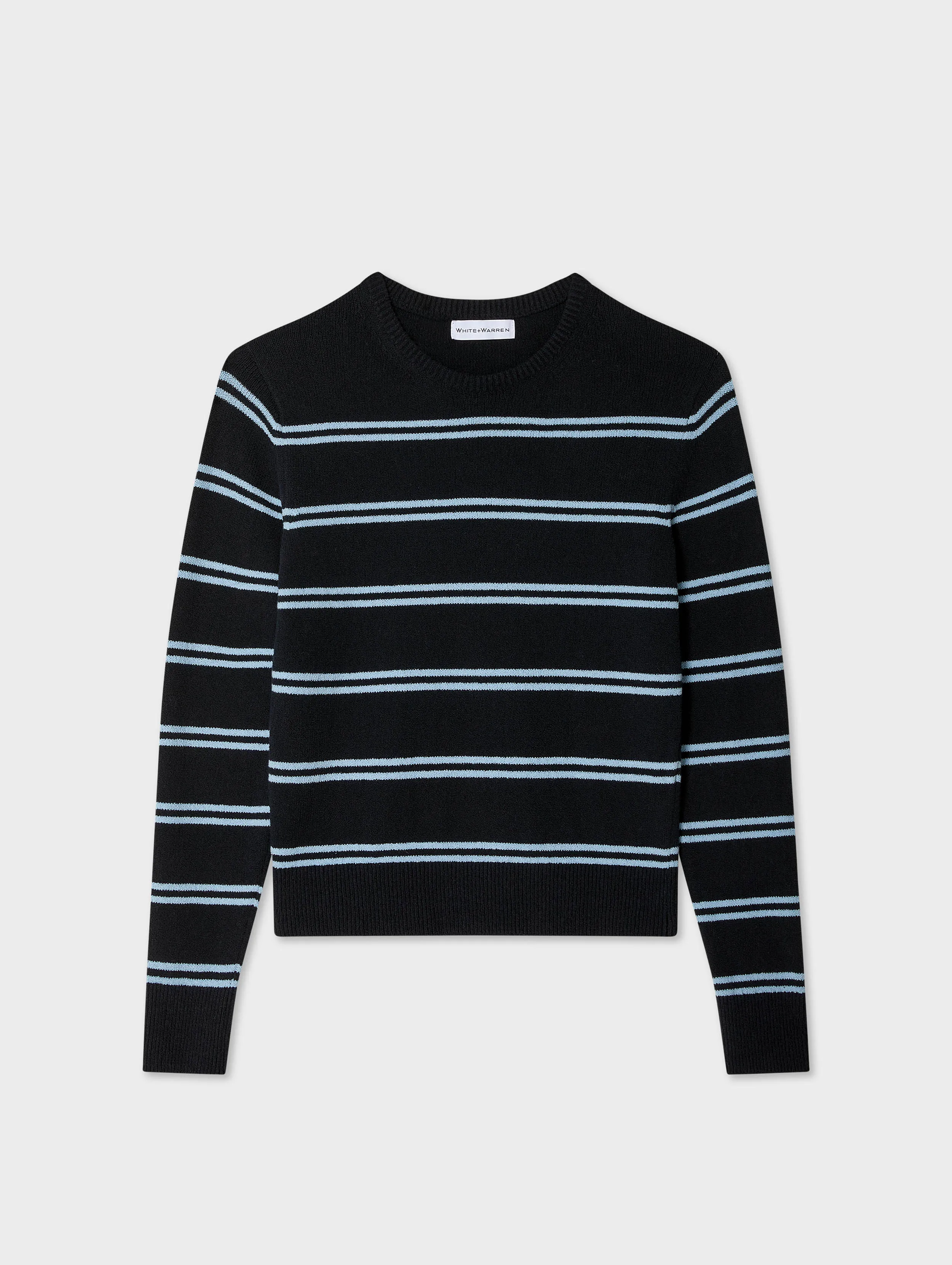 Fine Cotton Bouclé Striped Crewneck sold by White + Warren