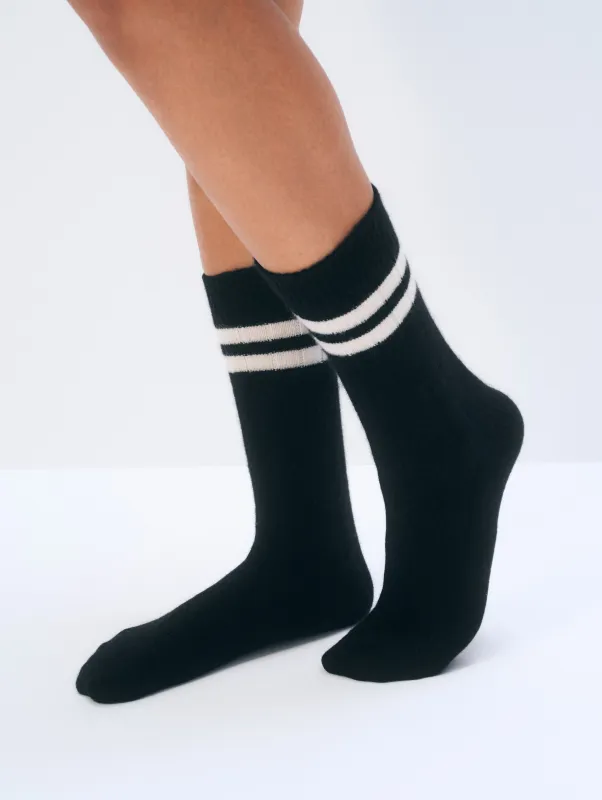 Cashmere Ribbed Socks sold by White + Warren