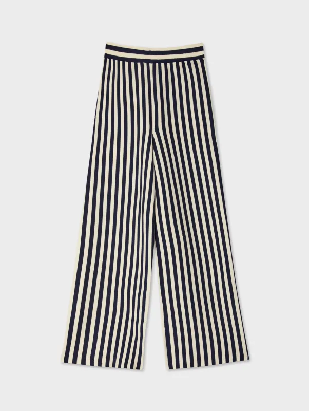 Superfine Organic Cotton Striped Pant | Navy/White sold by White + Warren