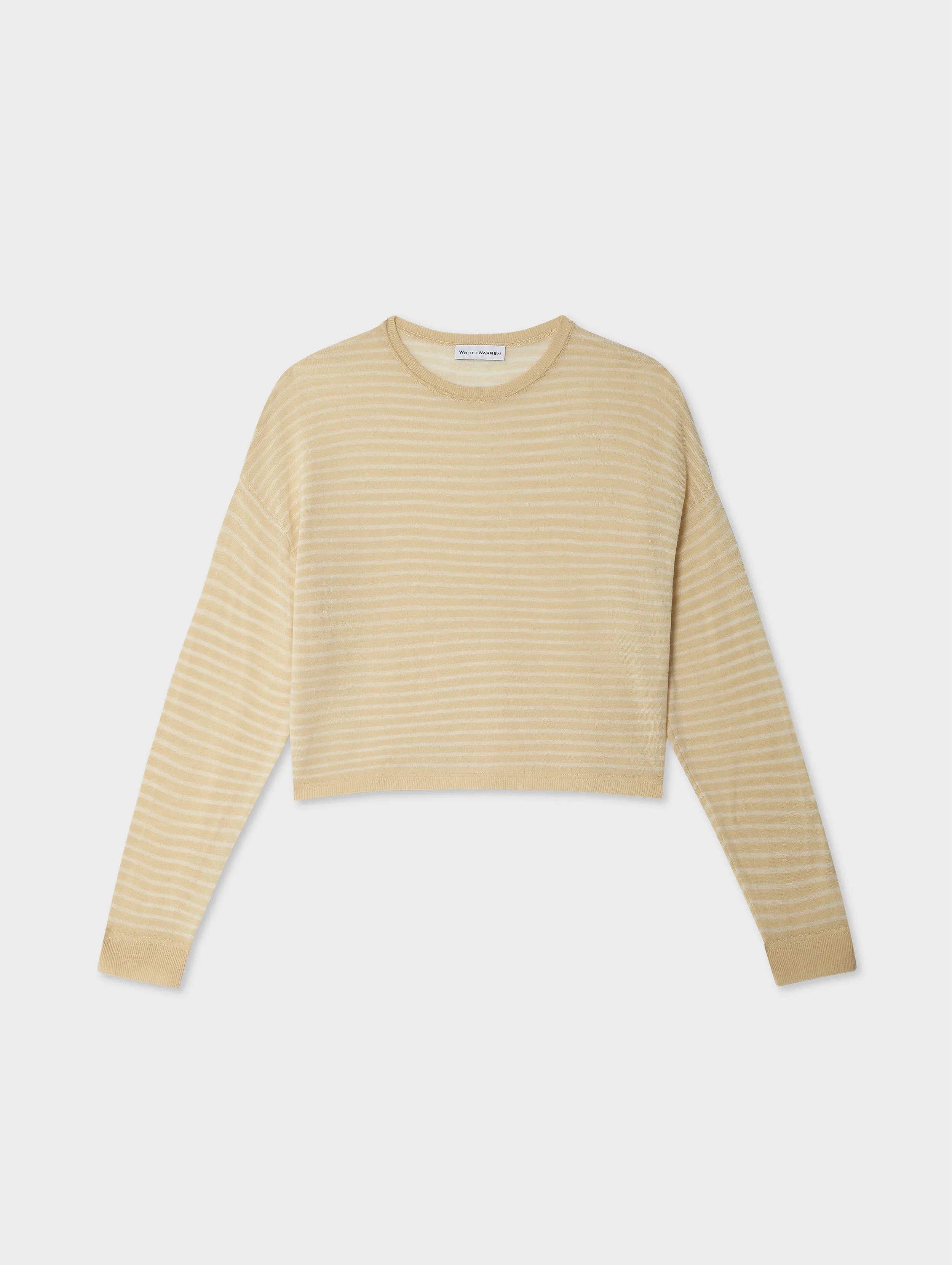 Superfine Cashmere Striped Sweatshirt sold by White + Warren