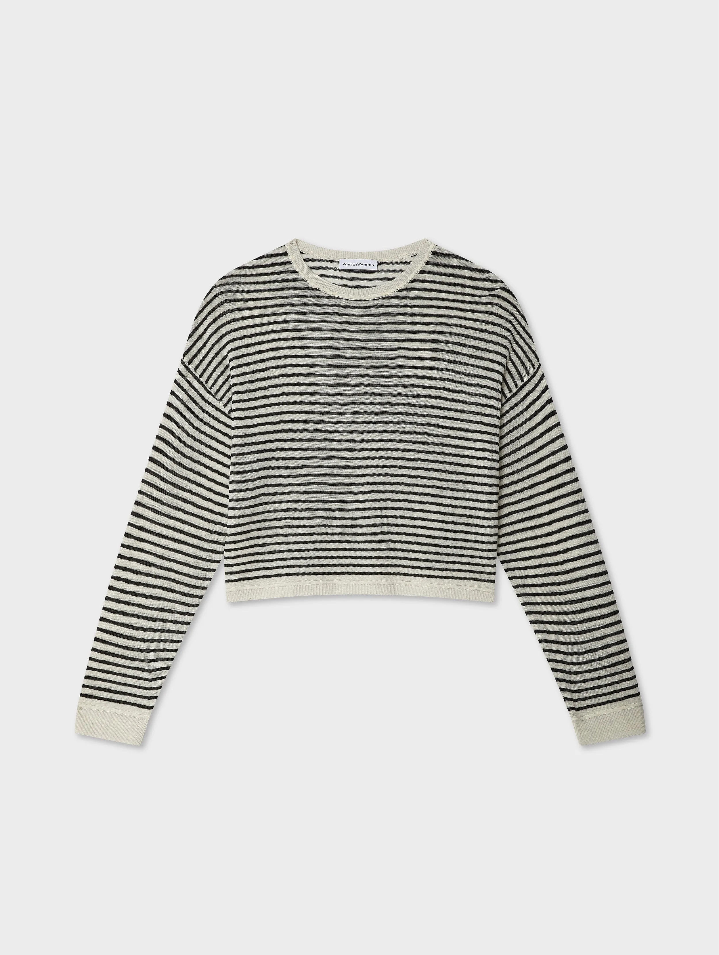 Superfine Cashmere Striped Sweatshirt sold by White + Warren product image thumbnail 3