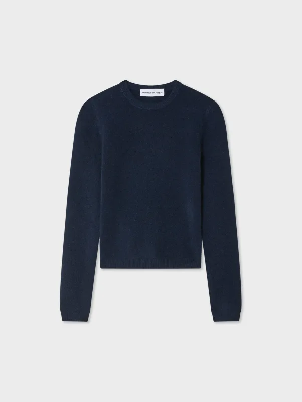 Cashmere Slim Stretch Crewneck sold by White + Warren