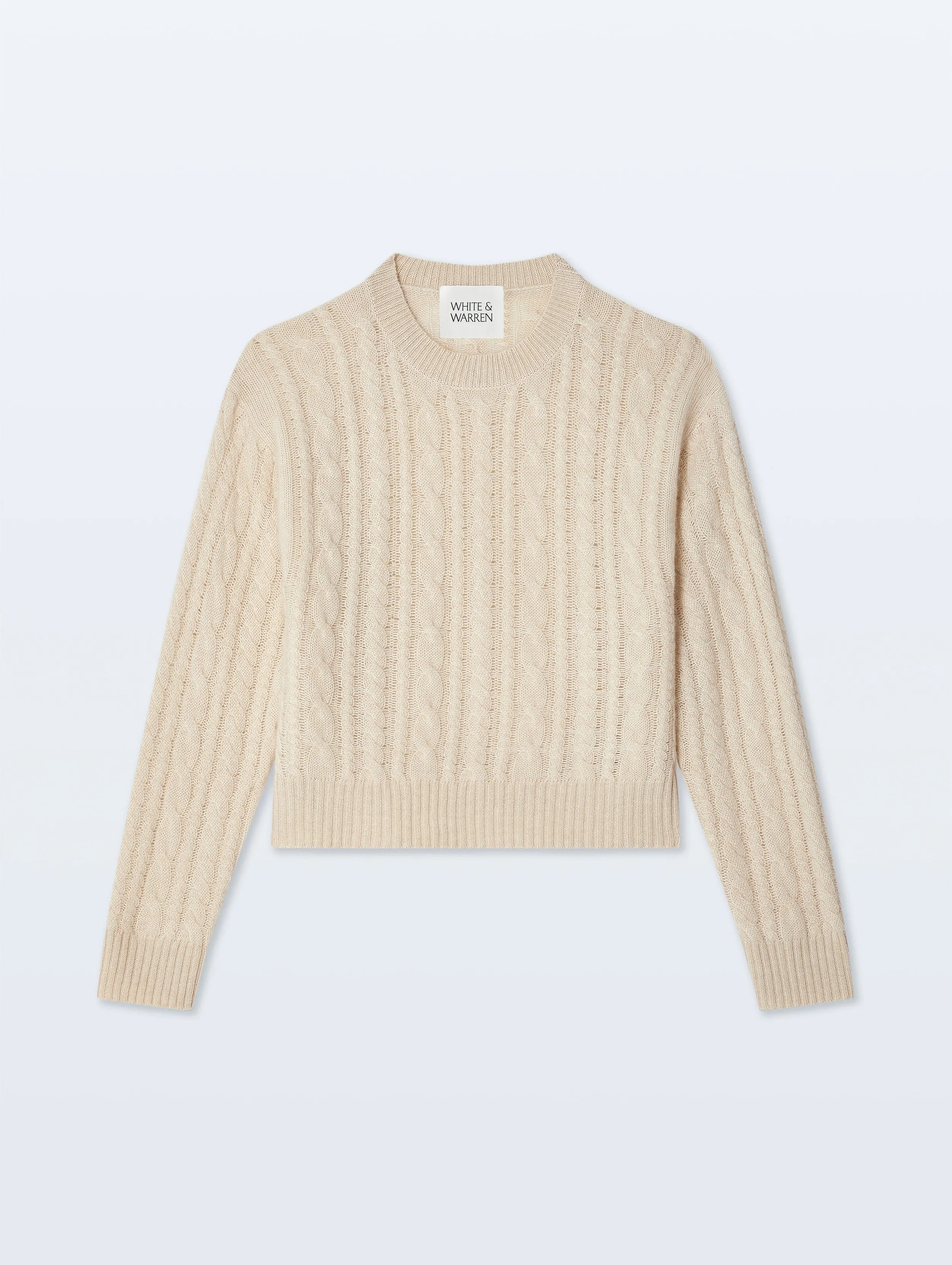 Cashmere Mixed Cable Crewneck sold by White + Warren product image thumbnail 2