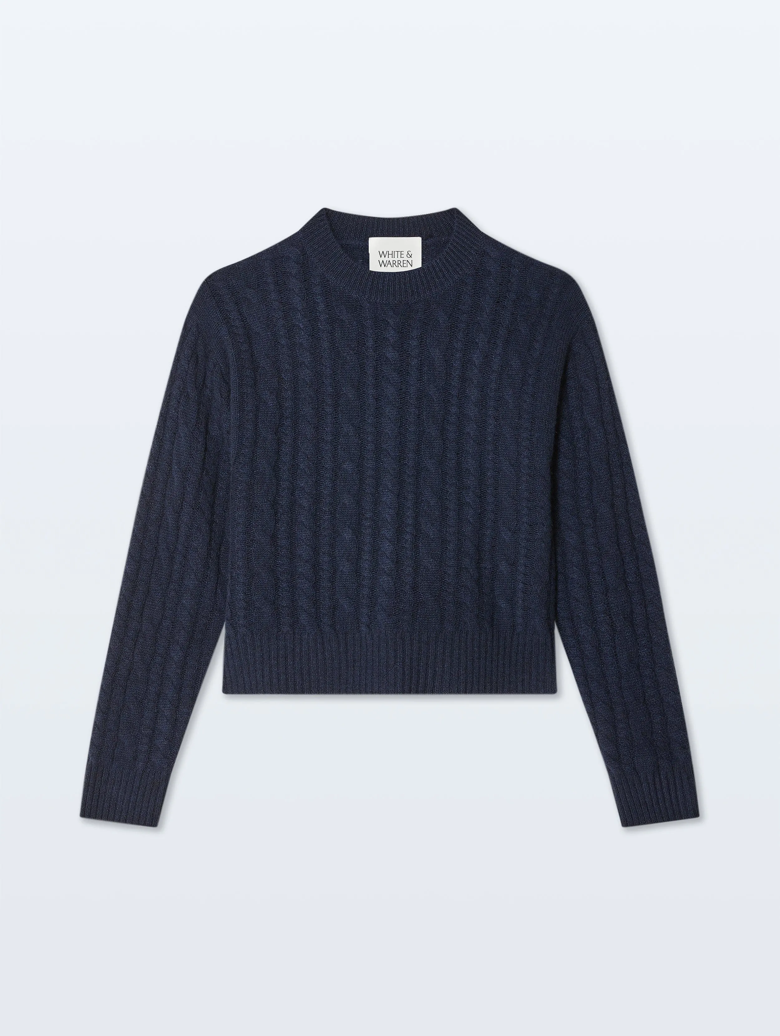 Cashmere Mixed Cable Crewneck sold by White + Warren