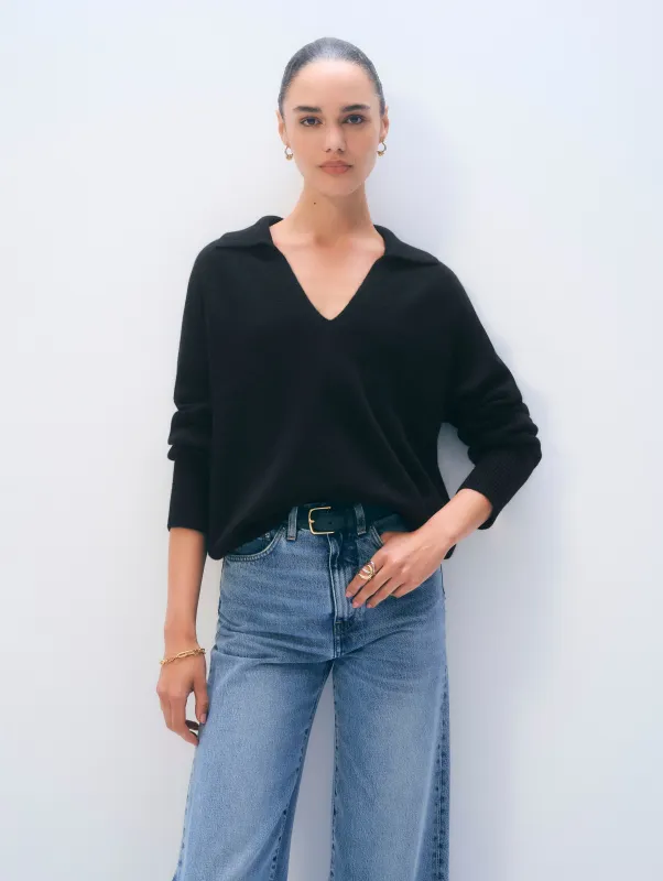 Cashmere Easy Polo sold by White + Warren