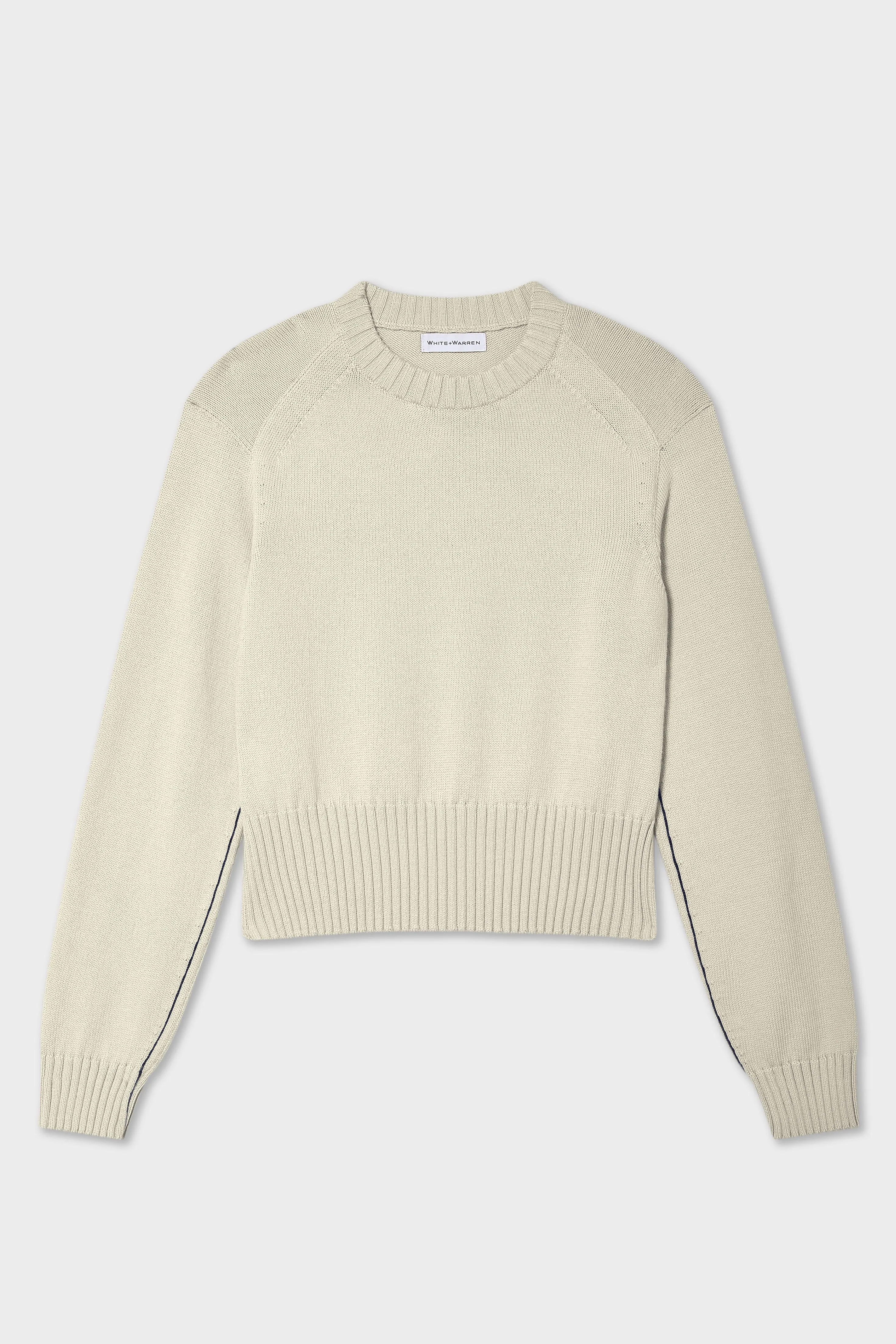 Soft Cotton Rib Trim Sweatshirt sold by White + Warren